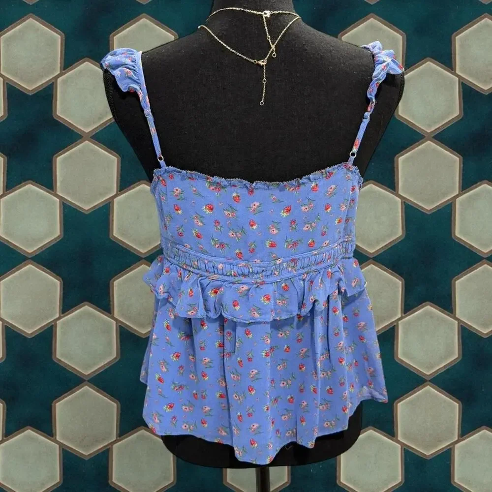 Floral strawberry joie crop top - Picture 3 of 4